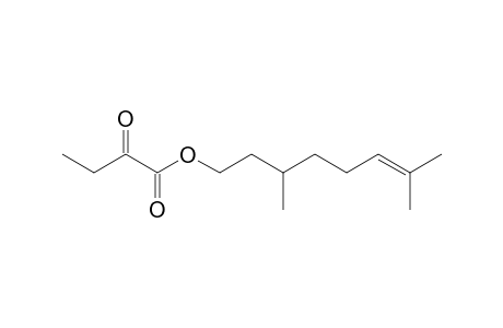 2-ketobutyric acid 3,7-dimethyloct-6-enyl ester
