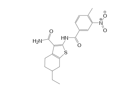 6-ethyl-2-[(4-methyl-3-nitrobenzoyl)amino]-4,5,6,7-tetrahydro-1-benzothiophene-3-carboxamide