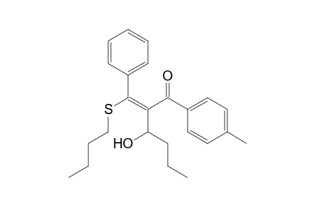 (E)-3-Hydroxy-1-(4-methylphenyl)-2-(1-butylthio-1-phenylmethylene)hexan-1-one