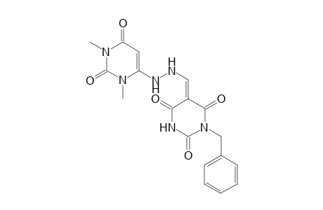 (5E)-1-benzyl-5-[[2-(1,3-dimethyl-2,6-dioxo-pyrimidin-4-yl)hydrazino]methylene]hexahydropyrimidine-2,4,6-trione