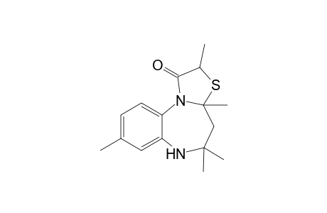 2,3a,5,5,8-Pentamethyl-3a,4,5,6-tetrahydro[1,3]thiazolo[3,2-a][1,5]benzodiazepin-1(2H)-one