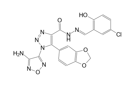 1-(4-amino-1,2,5-oxadiazol-3-yl)-5-(1,3-benzodioxol-5-yl)-N'-[(E)-(5-chloro-2-hydroxyphenyl)methylidene]-1H-1,2,3-triazole-4-carbohydrazide
