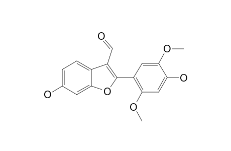 ERYVARIN-P;6-HYDROXY-2-(4-HYDROXY-2,5-DIMETHOXYPHENYL)-1-BENZOFURAN-3-CARBALDEHYDE