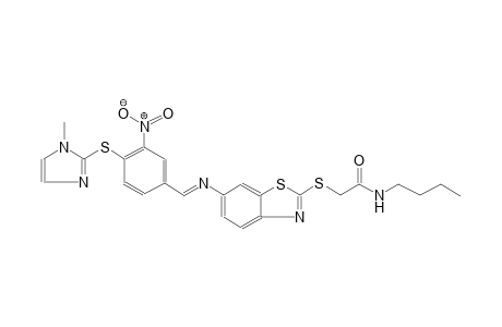 acetamide, N-butyl-2-[[6-[[(E)-[4-[(1-methyl-1H-imidazol-2-yl)thio]-3-nitrophenyl]methylidene]amino]-2-benzothiazolyl]thio]-