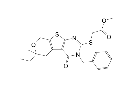 methyl [(3-benzyl-6-ethyl-6-methyl-4-oxo-3,5,6,8-tetrahydro-4H-pyrano[4',3':4,5]thieno[2,3-d]pyrimidin-2-yl)sulfanyl]acetate