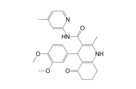 4-(3,4-dimethoxyphenyl)-2-methyl-N-(4-methyl-2-pyridinyl)-5-oxo-1,4,5,6,7,8-hexahydro-3-quinolinecarboxamide