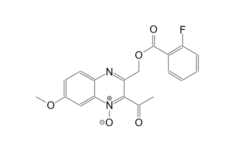 (3-acetyl-6-methoxy-4-oxido-2-quinoxalinyl)methyl 2-fluorobenzoate