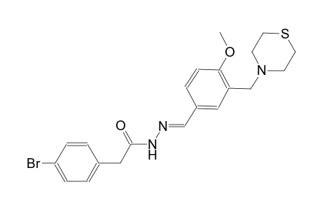 2-(4-bromophenyl)-N'-{(E)-[4-methoxy-3-(4-thiomorpholinylmethyl)phenyl]methylidene}acetohydrazide