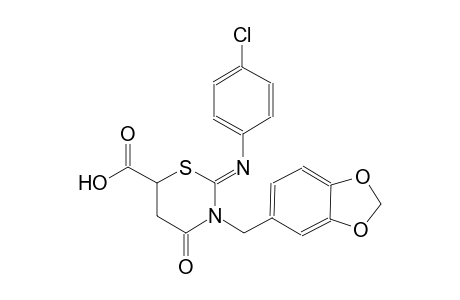 (2Z)-3-(1,3-benzodioxol-5-ylmethyl)-2-[(4-chlorophenyl)imino]-4-oxo-1,3-thiazinane-6-carboxylic acid