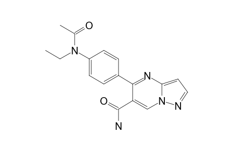 5-[4-(N-ACETYL-N-ETHYL)-AMINOPHENYL]-6-CARBOXAMIDOPYRAZOLO-[1,5-A]-PYRIMIDINE