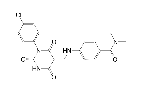 4-{[(Z)-(1-(4-chlorophenyl)-2,4,6-trioxotetrahydro-5(2H)-pyrimidinylidene)methyl]amino}-N,N-dimethylbenzamide