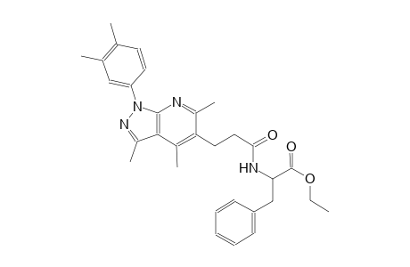 phenylalanine, N-[3-[1-(3,4-dimethylphenyl)-3,4,6-trimethyl-1H-pyrazolo[3,4-b]pyridin-5-yl]-1-oxopropyl]-, ethyl ester