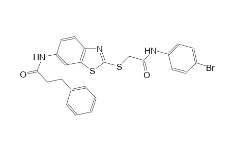 N-(2-{[2-(4-bromoanilino)-2-oxoethyl]sulfanyl}-1,3-benzothiazol-6-yl)-3-phenylpropanamide