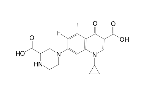 1-Cyclopropyl-1,4-dihydro-6-fluoro-5-methyl-7-(3-carboxy-1-piperazinyl)-4-oxo-3-quinolinecarboxylic acid