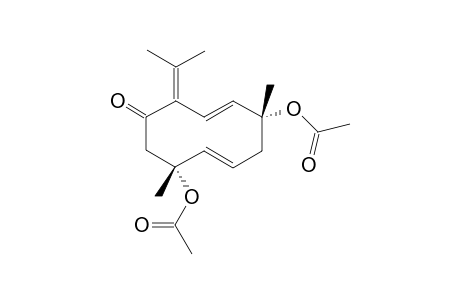 3,7-Cyclodecadien-1-one, 5,9-bis(acetyloxy)-5,9-dimethyl-2-(1-methylethylidene)-, (3E,5R*,7E,9R*)-(.+-.)-