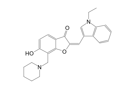 3(2H)-benzofuranone, 2-[(1-ethyl-1H-indol-3-yl)methylene]-6-hydroxy-7-(1-piperidinylmethyl)-, (2E)-