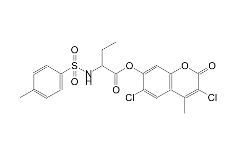 3,6-dichloro-4-methyl-2-oxo-2H-chromen-7-yl (2S)-2-{[(4-methylphenyl)sulfonyl]amino}butanoate
