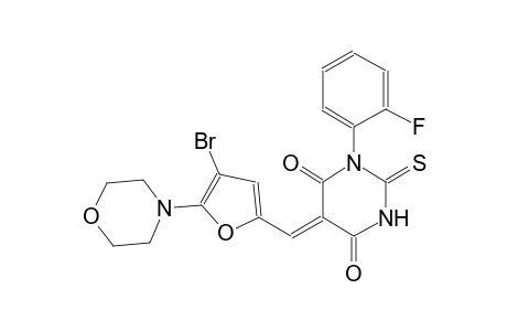 (5Z)-5-{[4-bromo-5-(4-morpholinyl)-2-furyl]methylene}-1-(2-fluorophenyl)-2-thioxodihydro-4,6(1H,5H)-pyrimidinedione