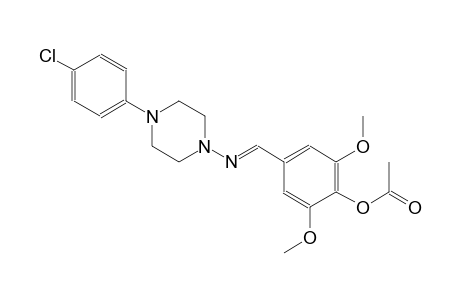 4-((E)-{[4-(4-chlorophenyl)-1-piperazinyl]imino}methyl)-2,6-dimethoxyphenyl acetate