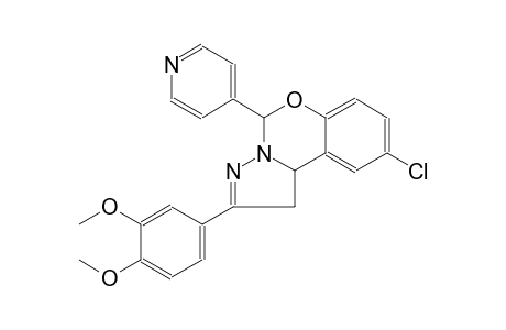 9-chloro-2-(3,4-dimethoxyphenyl)-5-(4-pyridinyl)-1,10b-dihydropyrazolo[1,5-c][1,3]benzoxazine