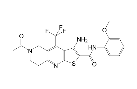 Thieno[2,3-b][1,6]naphthyridine-2-carboxamide, 6-acetyl-3-amino-5,6,7,8-tetrahydro-N-(2-methoxyphenyl)-4-(trifluoromethyl)-