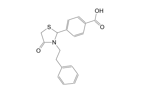 4-[4-oxo-3-(2-phenylethyl)-1,3-thiazolidin-2-yl]benzoic acid