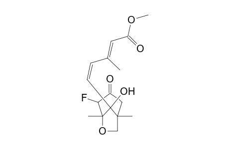 2-Fluoro-8-hydroxy-1,5-dimethyl-8-[4-(methoxycarbonyl-3-methyl)butadien-1-yl]-7-oxatricyclo[3.2.1]octan-3-one