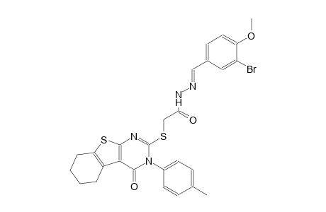 N'-[(E)-(3-bromo-4-methoxyphenyl)methylidene]-2-{[3-(4-methylphenyl)-4-oxo-3,4,5,6,7,8-hexahydro[1]benzothieno[2,3-d]pyrimidin-2-yl]sulfanyl}acetohydrazide