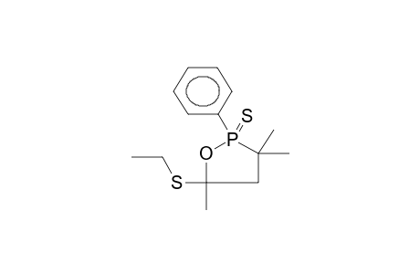 2-PHENYL-2-THIONO-3,3,5-TRIMETHYL-5-ETHYLTHIO-1,2-OXAPHOSPHOLANE