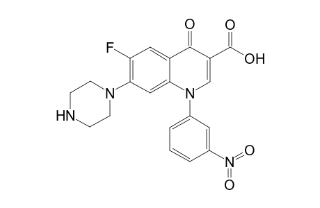1-(m-Nitrophenyl)-7-(piperazin-1'-yl)-3-(hydroxycarnonyl)-6-fluoro-1,4-dihydro-4-quinolone