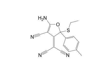 2-[5-Amino-2-(4-methylphenyl)-4-cyano-2-(ethylsulfanyl)-2,3-dihydrofuran-3-ylidene]propanedinitrile