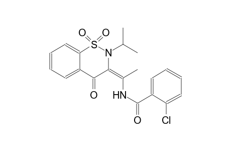 benzamide, 2-chloro-N-[(1E)-1-(2-(1-methylethyl)-1,1-dioxido-4-oxo-2H-1,2-benzothiazin-3(4H)-ylidene)ethyl]-