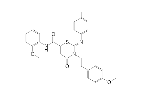 (2Z)-2-[(4-fluorophenyl)imino]-N-(2-methoxyphenyl)-3-[2-(4-methoxyphenyl)ethyl]-4-oxotetrahydro-2H-1,3-thiazine-6-carboxamide