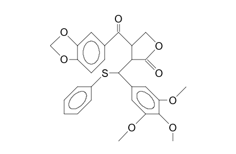 3-(3'',4''-Methylenedioxy-benzoyl)-2-(3',4',5'-trimethoxy-A-phenylthio-benzyl).gamma.-butyrolactone