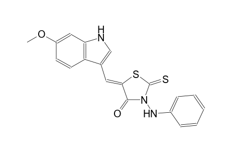 4-thiazolidinone, 5-[(6-methoxy-1H-indol-3-yl)methylene]-3-(phenylamino)-2-thioxo-, (5Z)-