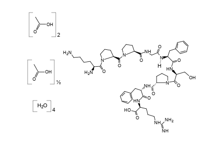 L-N^2-{N-{1-{N-{N-{N-[1-(1-L-LYSYL-L-PROLYL)-L-PROLYL]GLYCYL}-3-PHENYL-L-ALANYL}-L-SERYL}-L-PROLYL}-3-PHENYL-L-ALANYL}ARGININE, DIACETATE (SALT), HEMIACETATE (SOLVATE), TETRAHYDRATE