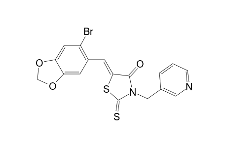 4-Thiazolone, 5-[(6-bromo-1,3-benzodioxol-5-yl)methylidene]dihydro-3-(3-pyridinylmethyl)-2-thioxo-