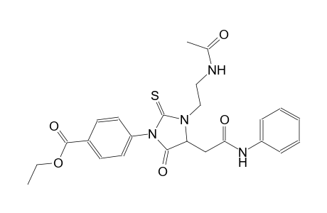 benzoic acid, 4-[3-[2-(acetylamino)ethyl]-5-oxo-4-[2-oxo-2-(phenylamino)ethyl]-2-thioxo-1-imidazolidinyl]-, ethyl ester