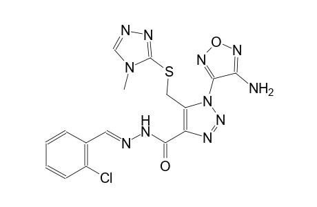 1-(4-amino-1,2,5-oxadiazol-3-yl)-N'-[(E)-(2-chlorophenyl)methylidene]-5-{[(4-methyl-4H-1,2,4-triazol-3-yl)sulfanyl]methyl}-1H-1,2,3-triazole-4-carbohydrazide