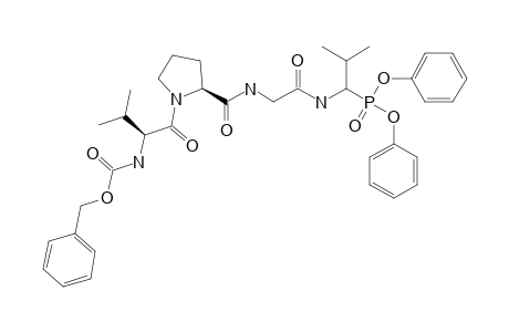diphenyl N-(benzyloxycarbonyl)-L-valyl-L-prolyl-glycyl-(2-decarboxy-DL-valin-2-yl)phosphonate