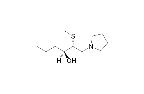 (+-)-1-[(2'R*,3'S*)-2'-Methylthio-3'-hydroxyhexyl]pyrrolidine