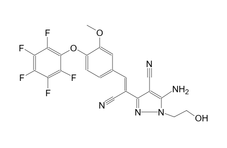5-amino-3-{(Z)-1-cyano-2-[3-methoxy-4-(2,3,4,5,6-pentafluorophenoxy)phenyl]ethenyl}-1-(2-hydroxyethyl)-1H-pyrazole-4-carbonitrile