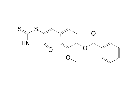2-methoxy-4-[(E)-(4-oxo-2-thioxo-1,3-thiazolidin-5-ylidene)methyl]phenyl benzoate