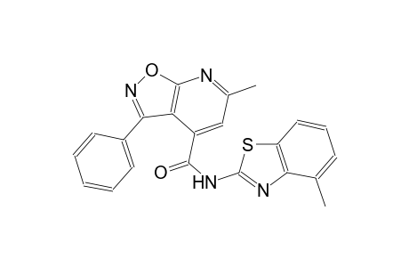 6-methyl-N-(4-methyl-1,3-benzothiazol-2-yl)-3-phenylisoxazolo[5,4-b]pyridine-4-carboxamide