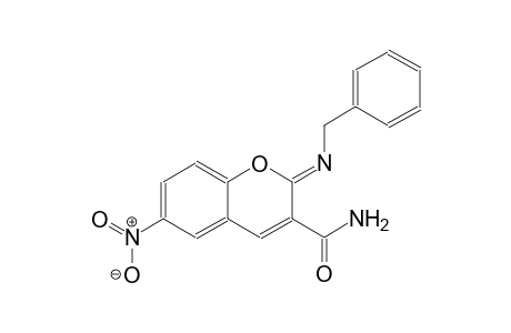 (2Z)-6-nitro-2-{[(Z)-phenylmethyl]imino}-2H-chromene-3-carboxamide