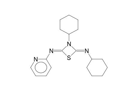 3-CYCLOHEXYL-4-CYCLOHEXYLIMINO-2-(2-PYRIDYLIMINO)-1,3-THIAZETIDINE