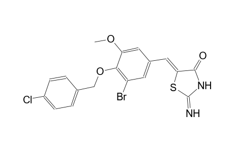 (5Z)-5-{3-bromo-4-[(4-chlorobenzyl)oxy]-5-methoxybenzylidene}-2-imino-1,3-thiazolidin-4-one