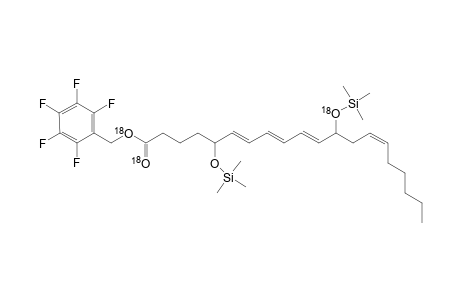 Pentafluorophenylmethyl 5,12-di(trimethylsiloxy)eicosan-6(E),8(E),10(E),14(Z)-tetraenoate-1,1,12-tri-18O3