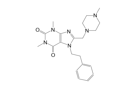 1,3-dimethyl-8-[(4-methyl-1-piperazinyl)methyl]-7-(2-phenylethyl)-3,7-dihydro-1H-purine-2,6-dione