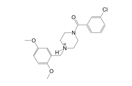 1-(3-chlorobenzoyl)-4-(2,5-dimethoxybenzyl)piperazin-4-ium